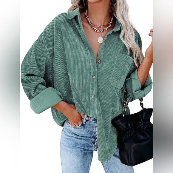 NWOT Corduroy Long Sleeve Button Down - Picture 2 of 7